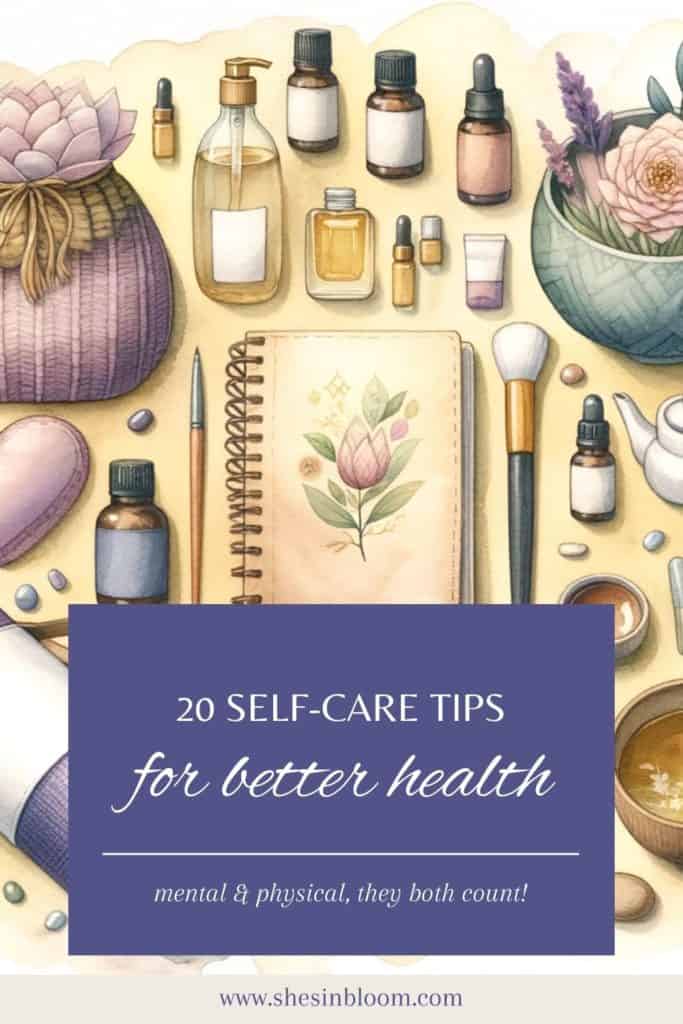 Pin image for self care tips blog post