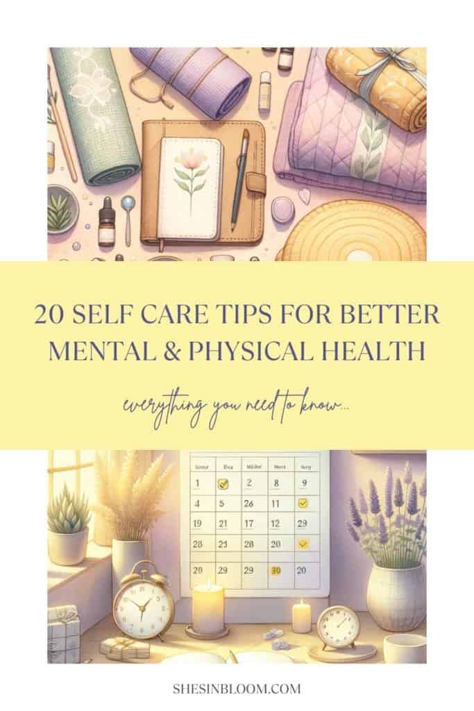 Pin image for self care tips blog post