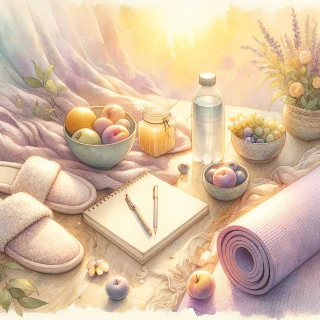 A collection of self care items