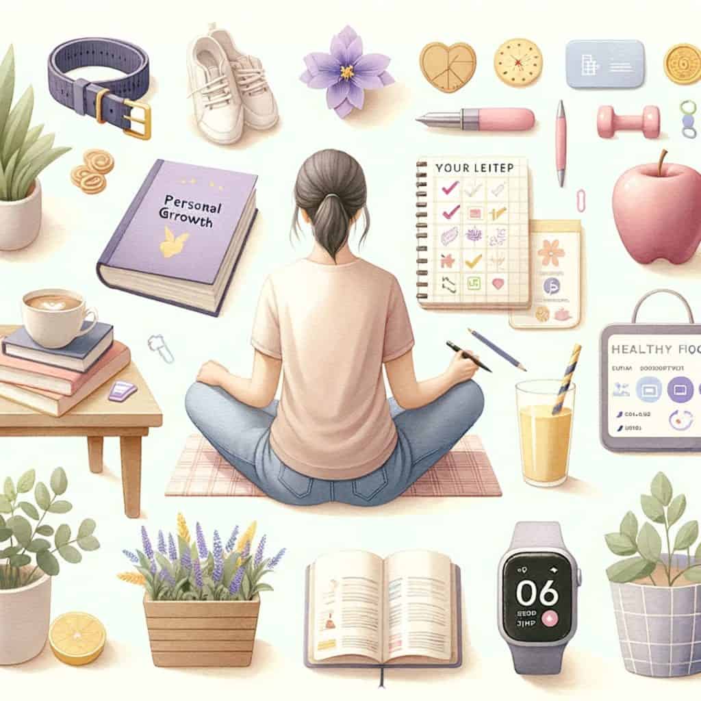 A collection of self care items