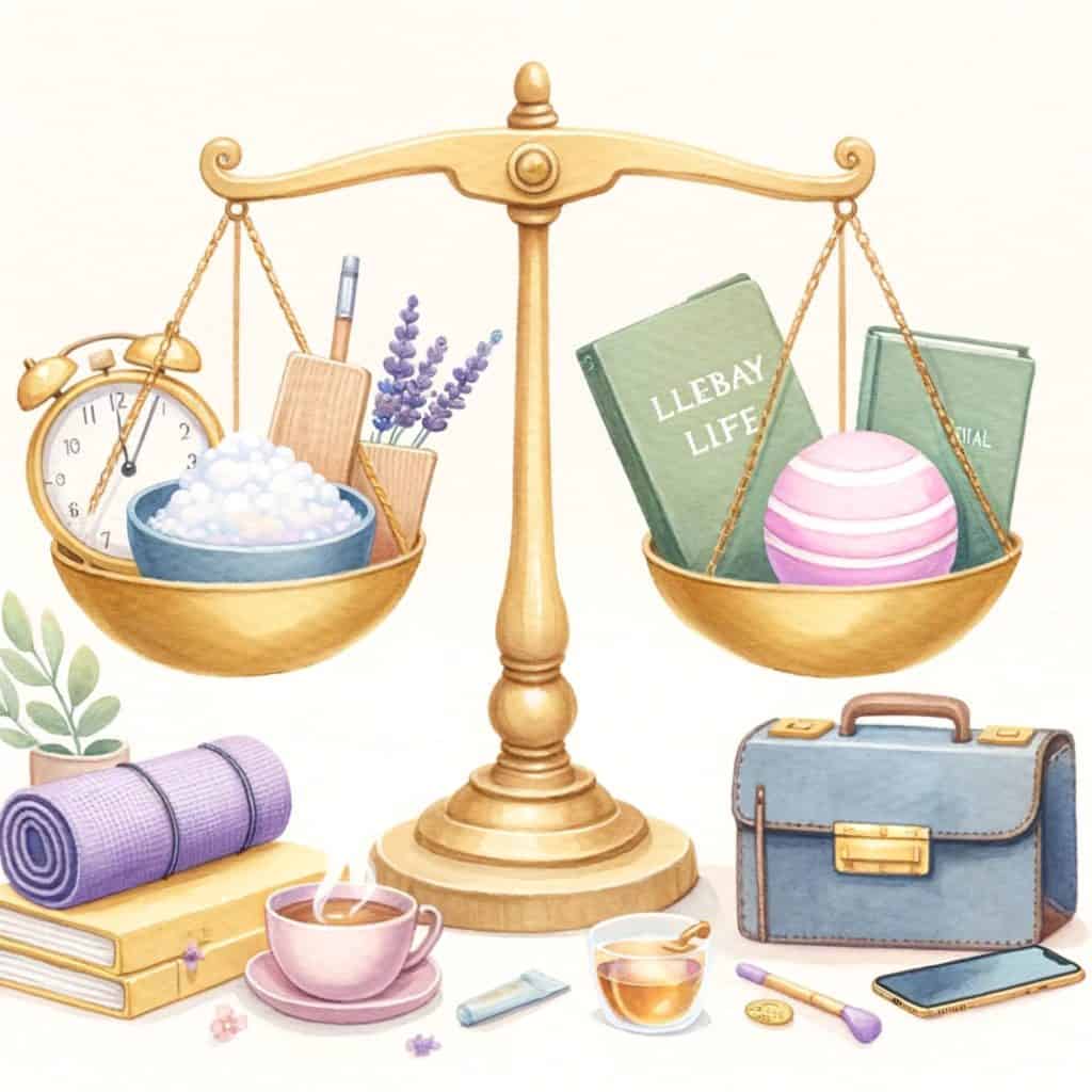 A scale balancing self-care with life