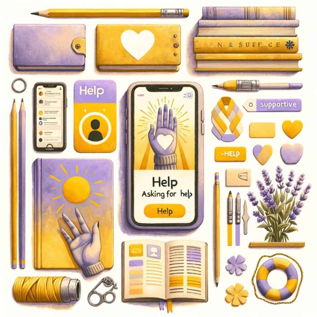 A photo collage of reaching out.