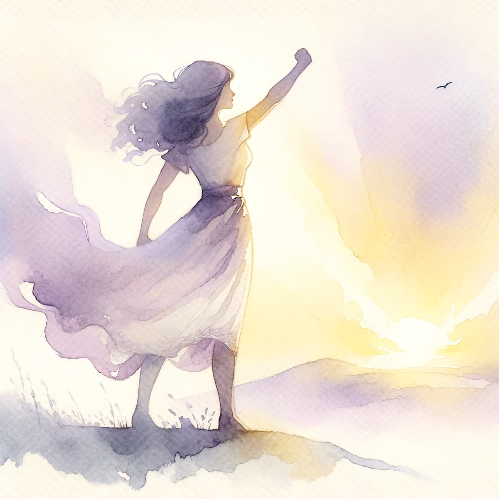 Cover image for affirmations for courage post - features a woman standing strong