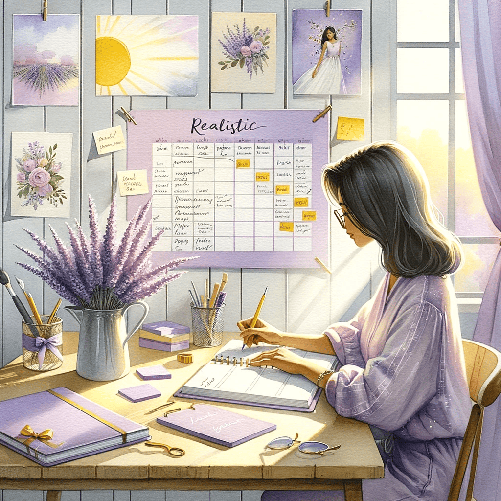 A woman goal setting