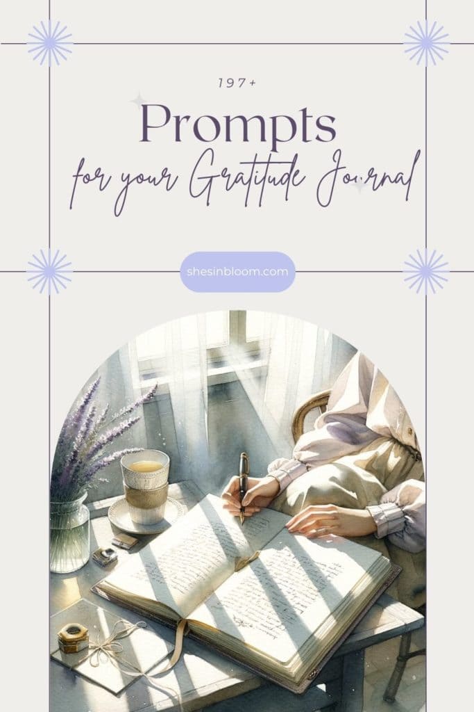 Pin image for ideas for gratitude journal