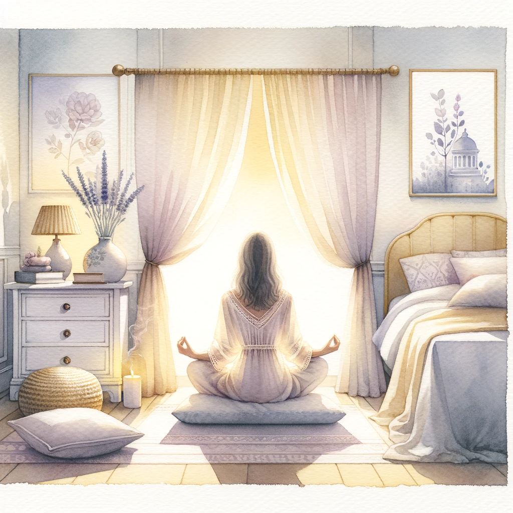 Cover image for self care practices post - a woman meditating