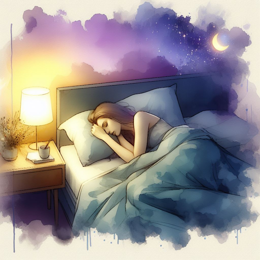 A woman sleeping in bed